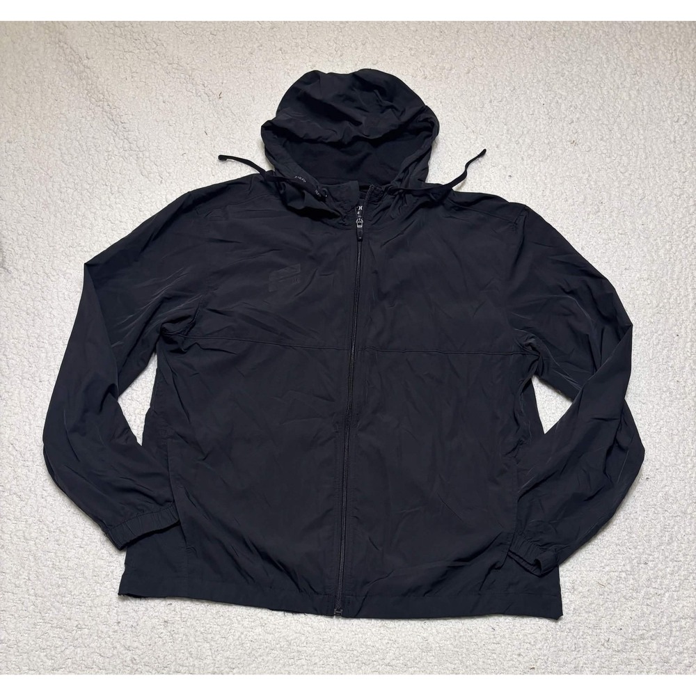 Hurley Mens Windbreaker Jacket Black Full Zip Hooded HSP21VMJ-01939 Size M